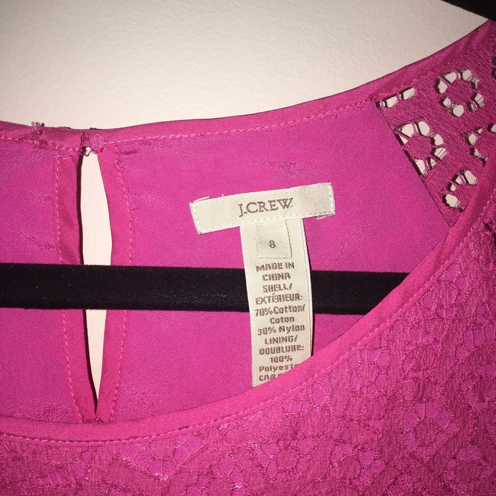 J. Crew Pink Raindrop Lace Top - Picture 5 of 6